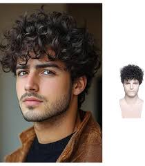 Lydell Men Wig Dark Brown Natural Short Straight Hair Synthetic Full Wigs :  Buy Online at Best Price in KSA