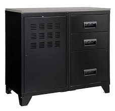 Trouvez meuble a tiroirs dans commodes et armoires | achetez des meubles de chambre modernes ou anciens à grand montréal. Meuble Bureau Metal 1 Porte 3 Tiroirs Noir