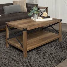 Buy 3 piece rustic coffee table set with coffee table and set of 2 end table in medium brown from walmart canada. Magnolia Metal X Frame Reclaimed Barnwood Coffee Table By Desert Fields Walmart Com In 2021 Coffee Table Barnwood Coffee Table Wood Coffee Table Rustic