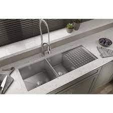 (no review, yet!) multiple finishes available. Elkay Crosstown Undermount Stainless Steel 47 In Double Bowl Kitchen Sink With Drain Board Efu471810dbt The Home Depot In 2021 Double Bowl Kitchen Sink Kitchen Sinks With Drain Boards Square Kitchen Sink