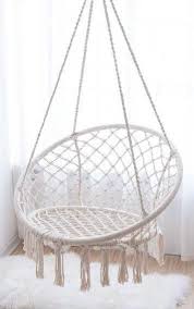 9 feet hanging chain and mounting hardware is included in the box. Round Hanging Outdoor Indoor Nordic Style Macrame Handmade Hanging Chair Macrame Hanging Chair Bedroom Hammock Chair Hammock In Bedroom