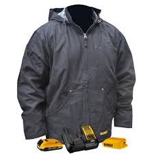 Dewalt Mens Xlarge 20 Volt Max Xr Lithium Ion Black Heated Heavy Duty Jacket Kit With 20ah Battery And Charger