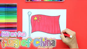 How To Draw And Color The National Flag Of China Youtube Flag Drawing National Flag China Flag