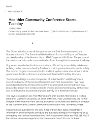Healthier Community Conference Starts Tuesday