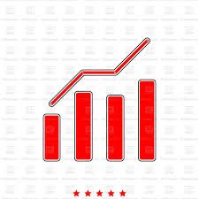 growth column chart bar graph stock vector image