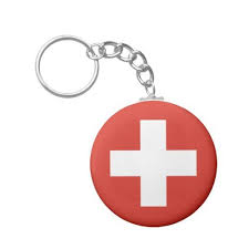 Black And White Flag With Red Cross Swiss Flag Red Cross Keychain Zazzle Com Cross Keychain Switzerland Flag Custom Keychain