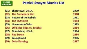 Maybe you would like to learn more about one of these? Patrick Swayze Movies List Youtube