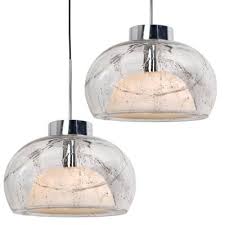 Hand Blown Glass Pendant Lamps By Doria Leuchten Germany 1970s Set Of 2 For Sale At Pamono