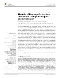 With these and 609 letters you will get fast results. Pdf The Role Of Language In Emotion Predictions From Psychological Constructionism