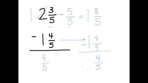 Improper fractions, or fractions with unlike denominators, may look a bit difficult. Subtracting Mixed Numbers With Common Denominators Youtube