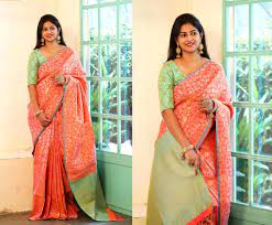 Check spelling or type a new query. New 100 Pure Soft Silk Fabric In Peach Pink Contrast With Mint Green