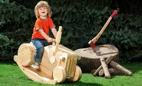 Fagus traktor + heu anhänger holzspielzeug waldorf metallfrei. Schaukeltrecker Selbst De