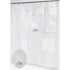 Carnation Home Fashions Pockets Peva Shower Curtain Liner With 9 Mesh Storage Pockets Vinyl Shower Curtains Hookless Shower Curtain Shower Curtain