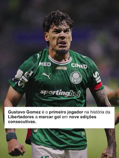 Maior zagueiro da hist&oacute;ria da Sociedade Esportiva Palmeiras. Um &iacute;dolo hist&oacute;rico! Zagueiro com mais gols na hist&oacute;ria da Libertadores. Gustavo Gomez coloca o Palmeiras nas quartas de final da Libertadores ap&oacute;s marcar