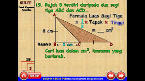 Anda juga boleh menjumpai kawasan tersebut jika anda. Matematik Upsr Mencari Luas Segi Tiga Berlorek Youtube