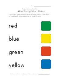 I needed color words for my classroom word wall. Word Recognition Worksheet Colors Word Recognition Learning Colors Words