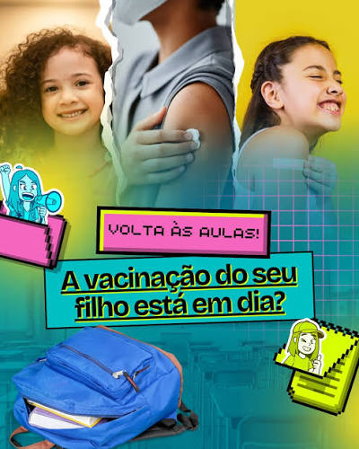 Volta às aulas também é cuidado com a saúde! 🎒📚 Antes de separar o  material, encapar os cadernos e organizar a rotina, tem um item essencial  no checklist: VACINAÇÃO!💉 Vacina protege seu