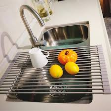 Maybe you would like to learn more about one of these? First Class Service Leasen Over The Sink Silicone Roll Up Dish Drying Rack Kitchen Drainer Rack Large 20 5l X 13 5w Round Rob Warm Gray Free Shipping Worldwide Propangas Com Br