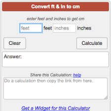Centimeters (cm) to inches (in) formula. Height Converter Ft And In To Cm