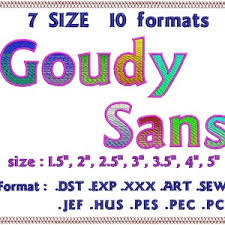 Legends auf deinem pc und mac. Goudy Sans Blending Stickdatei Schriftarten Maschinenstickerei Etsy