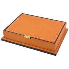 Longchamp 1940s Hand Stitched Leather Box Leather Box Decorative Boxes Stitching Leather