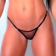 Calcinha Fio Dental Triângulo com Muita Transparência Preto