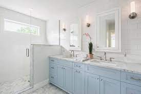Designer carly waters outfitted this luxurious white bathroom with a hint of gray — from the vanity cabinet to the floor tile to the turkish hand towel — to create a calming retreat. 75 Beautiful Bathroom With Gray Countertops Pictures Ideas July 2021 Houzz
