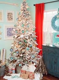 Maybe you would like to learn more about one of these? White Flocked Coastal Christmas Tree Ideas With Blue Ornaments Shop The Look Best Christmas Tree Decorations Beach Christmas Decorations Cool Christmas Trees
