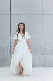 Elopement Dress Wrap Dress Simple Wedding Gown For The Etsy In 2020 Simple Wedding Gowns Simple Wedding Dress Casual Elopement Dress