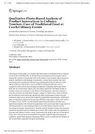 Culinary Tourism Research Papers Academia Edu