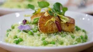 Welcome Spring With A Green Pea Risotto With Fresh Scallops Fresh Scallops Risotto Recipes