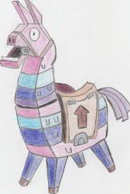 Form each ear by enclosing two curved triangles, one inside the other. Fortnite Llama Drawing By Kyoukidraw On Deviantart