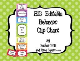 Behavior Clip Chart Classroom Management Bigger Size Editable Polka Dots