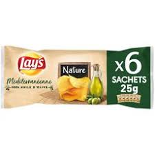 Lays Lay S Chips Mediterraneenne Nature A L Huile D Olive 6x25g Lot De 6 6x25g Pas Cher A Prix Auchan