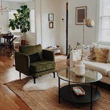 West elm auburn chair olive. Auburn Chair In 2021 Green Chair Living Room Mcm Living Room Green Sofa Living Room