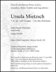 Traueranzeigen Von Ursula Mietzsch Wirtrauern
