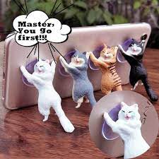 Cartoon Cute Cat Cell Phone Holder Tablets Desk Car Stand Mount Sucker Bracket