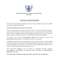 1) jabatan perangkaan malaysia, 2000. Kbri Ankara Vacancy Announcement For Position Of Staff In Indonesian Embassy In Ankara