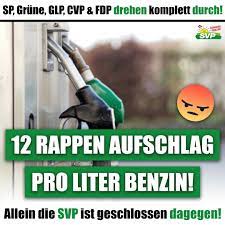Die svp wirbt mit einer aggressiven kampagne für eine ablehnung. Svp Schweiz On Twitter Eine Allianz Aus Sp Grune Glp Cvp Und Fdp Mochte Den Schweizer Burger Mit Noch Hoheren Abgaben Belasten Konkret Wurde Ein Benzinzuschlag Von 12 Rappen Pro Liter Beschlossen