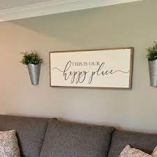 This Is Our Happy Place Sign Living Room Wall Decor Living Etsy Living Room Decor Inspiration Wall Decor Living Room Living Room Wall
