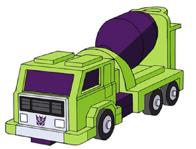 Constructicon Mixmaster G1 Cartoon Artwork | Transformers mixmaster, Decepticon mixmaster, Green transformer cartoon
