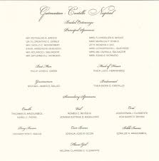 For filipino wedding invitation format, we usually add a separate page to indicate all the names included in our entourage. Wedding Invitation Entourage Sequence Marriage Improvement