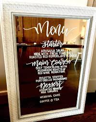 Mirror Menus Seating Charts Etc For Your Wedding