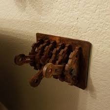 Steampunk Light Switch Cover With Lever Wooden Handle Etsy Steampunk Lighting Light Switch Covers Light Switch