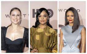 Goo.gl/srrtlt evan rachel wood ('westworld') chats with gold derby editor matt noble: Evan Rachel Wood Tessa Thompson And Thandie Newton At Hbo S Westworld Season 3 Premiere Tom Lorenzo