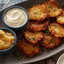 Oven Fried Potato Latkes Recipe Recipe Food Network Recipes Potato Latke Recipe Latkes Recipes