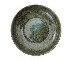 Assiette creuse en grès émaillé haute température. Assiette Creuse Ronde Verte Gres O 22 Cm Sky Pro Mundi 404126 Chomette