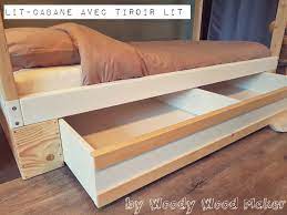 lit cabane avec tiroir de rangement woody wood maker storage bench home decor furniture