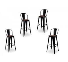 Attention cette chaise est un premier prix au niveau des structures. Lot 4 Chaises Bar Industrielles Metal Noir Assise Bois Osaca 7961