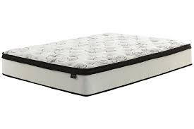 A traditional innerspring cal king firm mattress features wrapped coils with a layer of padding over them. Chime 12 Inch Hybrid California King Mattress In A Box Ashley Furniture Homestore